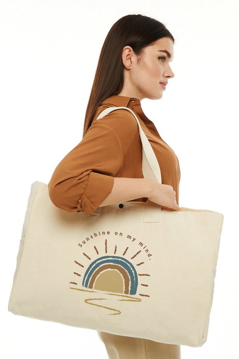 Zoozie Bags Bolso Tote de Lona Crema Zoozie Bags Bolso Tote de Lona Crema